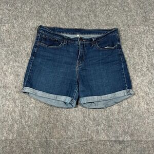 Levi's Bermuda Shorts Women's 29 Blue Denim Cotton Stretch‎ Low Rise 5-Pockets